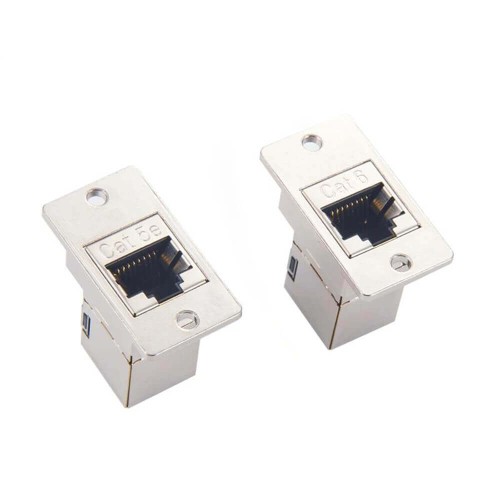 Cat5e RJ45 Modular Coupler Shielded RJ45 (8x8) Panel Mount Style