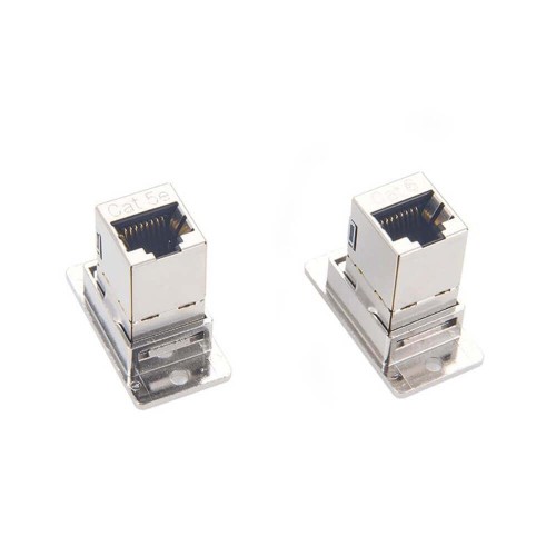 Cat5e RJ45 Modular Coupler Shielded RJ45 (8x8) Panel Mount Style