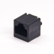 RJ45 180 Degree Couple Black Plastic Unshielded Jack without LED PCB Mount