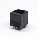 RJ45 180 Degree Couple Black Plastic Unshielded Jack without LED PCB Mount