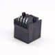 RJ45 180 Degree Couple Black Plastic Unshielded Jack without LED PCB Mount