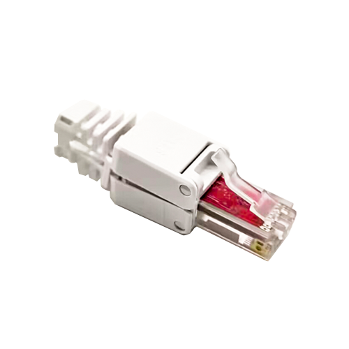 RJ45 Cat6 UTP Toolless Plug Straight Unshielded 8P8C White Plug