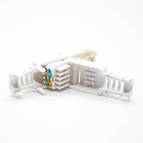 RJ45 Cat6 UTP Toolless Plug Straight Unshielded 8P8C White Plug