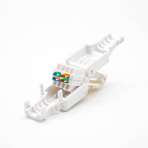 RJ45 Cat6 UTP Toolless Plug Straight Unshielded 8P8C White Plug