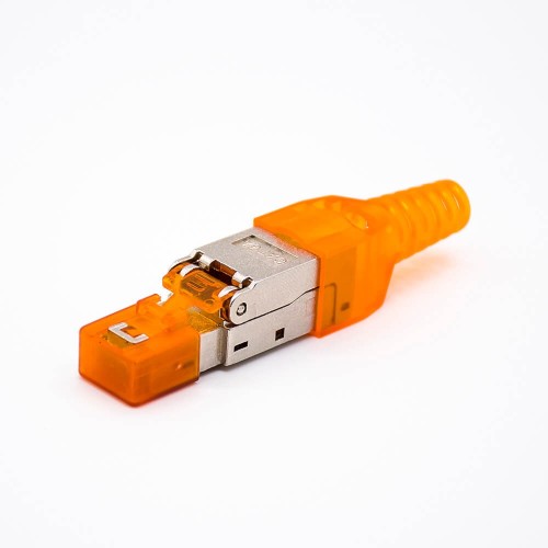 RJ45 Cat7 Plug Shielded 8 Pin Toolless With Plastic Case