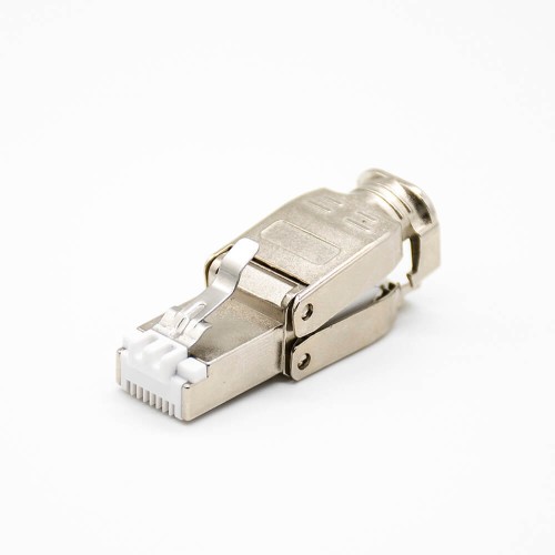 RJ45 Crystal Plug Cable Male Straight CAT6 Shielded Toolless Through Hole