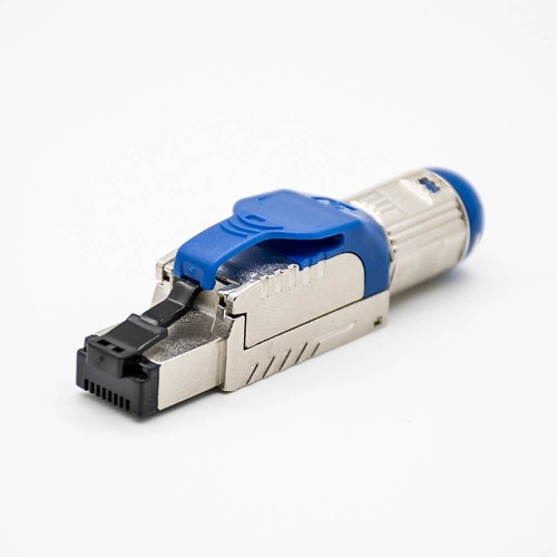 RJ45 Shielded Plug Straight 8P8C Through Hole Toolless CAT8