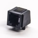 RJ45 Unshielded Black Plastic Shell 90 Degree Socket Through Hole without LED 20pcs