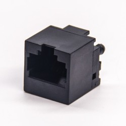 Straight RJ45 Unshielded Plastic Black Through Hole PCB Mount 8P8C