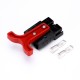 2 Way 600V 50Amp Black Housing Battery Power Cable Connector with Red Plastic T-Bar Handle