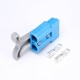 2 Way 600V 50Amp Blue Housing Battery Power Cable Connector with Grey Plastic T-Bar Handle