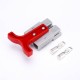 2 Way 600V 50Amp Grey Housing Battery Power Cable Connector with Red Plastic T-Bar Handle