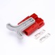 2 Way 600V 50Amp Red Housing Battery Power Cable Connector with Grey Plastic T-Bar Handle