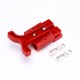 2 Way 600V 50Amp Red Housing Battery Power Cable Connector with Red Plastic T-Bar Handle