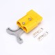 2 Way 600V 50Amp Yellow Housing Battery Power Cable Connector with Grey Plastic T-Bar Handle