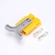 2 Way 600V 50Amp Yellow Housing Battery Power Cable Connector with Grey Plastic T-Bar Handle