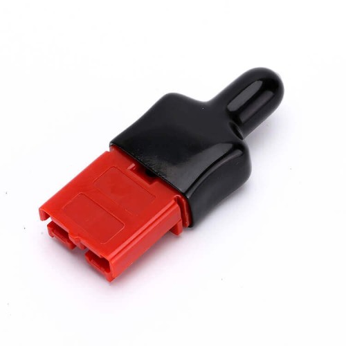 2 Way Battery Power Connector 600V 40Amp Red Housing with Black Waterproof Dust cable sleeve