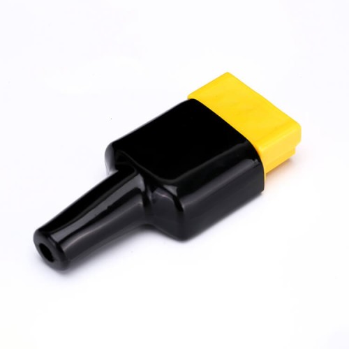 2 Way Battery Power Connector 600V 50Amp Yellow Housing with PVC Cover Flame Retardant Sleeve