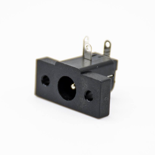 20pcs DC Power Socket Connector Male Jack Panel Mount 2 Holes Flange Through Hole Unshielded