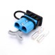 600V 120Amp Blue Housing 2 Way Battery Power Cable Connector Grey T-Bar Handle Black Dustproof Cover