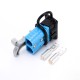 600V 120Amp Blue Housing 2 Way Battery Power Cable Connector Grey T-Bar Handle Black Dustproof Cover