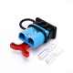 600V 120Amp Blue Housing 2 Way Battery Power Cable Connector Red T-Bar Handle Black Dustproof Cover