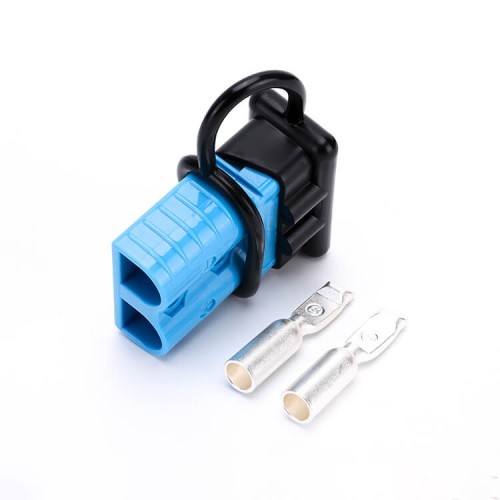 600V 120Amp Blue Housing 2 Way Battery Power Cable Connector with Black Dustproof Cover