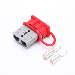 600V 120Amp Grey Housing 2 Way Battery Power Cable Connector with Red Dustproof Cover