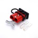 600V 120Amp Red Housing 2 Way Battery Power Cable Connector Grey T-Bar Handle and Black Dustproof Cover