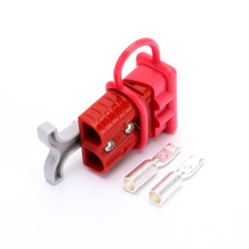 600V 120Amp Red Housing 2 Way Battery Power Cable Connector Grey T-Bar Handle Red Dustproof Cover