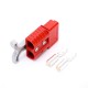 600V 120Amp Red Housing 2 Way Battery Power Cable Connector with Grey Plastic T-Bar Handle