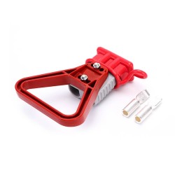 600V 175Amp 2 Way Battery Power Cable Connector with Red Plastic Triangle Handle and Dustproof Cover