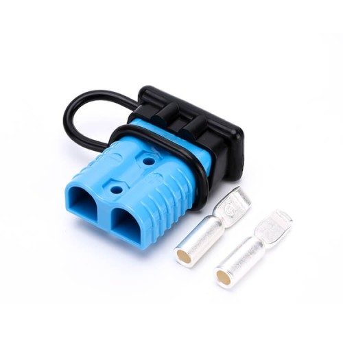 600V 175Amp Blue Housing 2 Way Battery Power Cable Connector with Black Dustproof Cover