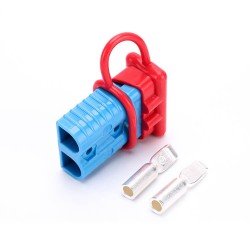 600V 175Amp Blue Housing 2 Way Battery Power Cable Connector with Red Dustproof Cover