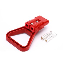 600V 175Amp Red Housing 2 Way Battery Power Cable Connector with Plastic Red Triangle Handle