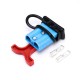 600V 50Amp Blue Housing 2 Way Battery Power Cable Connector Red T-Bar Handle and Black Dustproof Cover