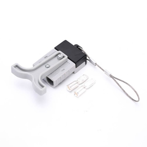 600V 50Amp Grey 2 Way Battery Power Cable Connector Grey T-Bar Handle and Black Protective Cover