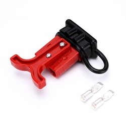 600V 50Amp Red Housing 2 Way Battery Power Cable Connector Red T-Bar Handle black Dustproof Cover