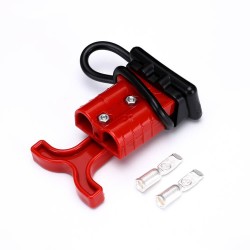 600V 50Amp Red Housing 2 Way Battery Power Cable Connector Red T-Bar Handle black Dustproof Cover