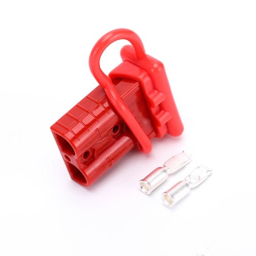 600V 50Amp Red Housing 2 Way Battery Power Cable Connector with Red Dustproof Cover