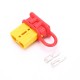 600V 50Amp Yellow Housing 2 Way Battery Power Cable Connector with Red Dustproof Cover