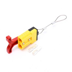 600V 50Amp Yellow Housing 2 Way Battery Power Cable Connector with T-Bar Handle and Protective