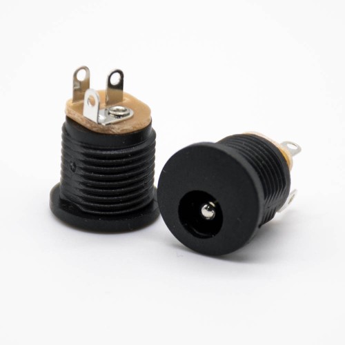 Circular DC Power Connectors 180° bulkhead Male Through Hole Unshiled 5.5*2.1mm Jack