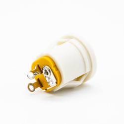 Circular DC Power Connectors Solder Lug Through Hole Unshiled Straight Plastic White Male Jack