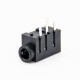 DC Connectors Right Angle Female Jack Through Hole Solder Lug Black Plastic Unshiled