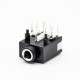 DC Power Connector Female Jack Solder Lug Right Angle Unshiled Plastic Black Through Hole