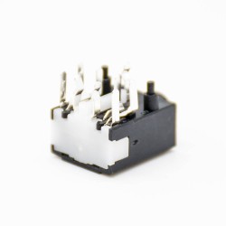 DC Power Connector Female Jack Solder Lug Right Angle Unshiled Plastic Black Through Hole