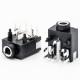 DC Power Connector Female Jack Solder Lug Right Angle Unshiled Plastic Black Through Hole