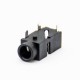 DC Power Connector Solder Lug Unshiled Right Angle Black Plastic Female Jack Through Hole