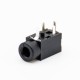 DC Power Connectors Right Angle Through Hole Solder Lug Unshiled Female Jack Black Plastic 5mm*2.5mm